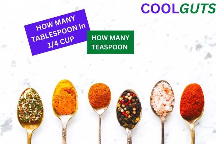 How many tablespoons in 1/4 cup