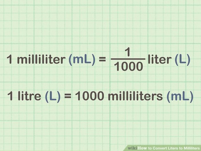 How many milliliters are in a liter