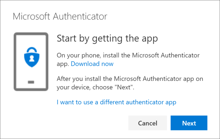 How do I set up the authenticator app