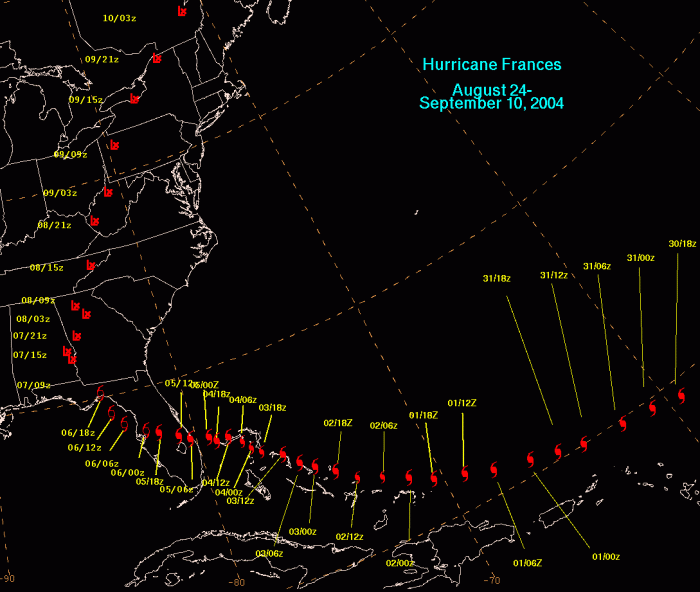 Francine tropical storm warning